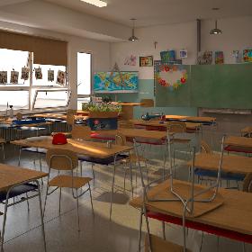 Cartoon Classroom Scene